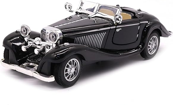 128 Scale Pullback Diecast Metal Antique Classic Model Cars Collectible Toy Gifts Black,Length 6.5in/16.8cm