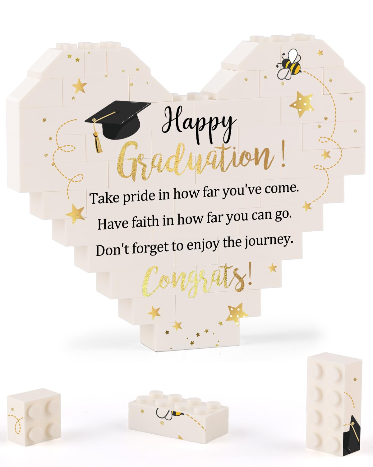 PRSTENLY Graduation Gift for Her Him, Graduation Gifts Building Blocks Puzzle Plaque, 2026 High School College Masters Degree Phd Nurse Graduation Gift Ideas for Women Men Daughter Student โ image 1