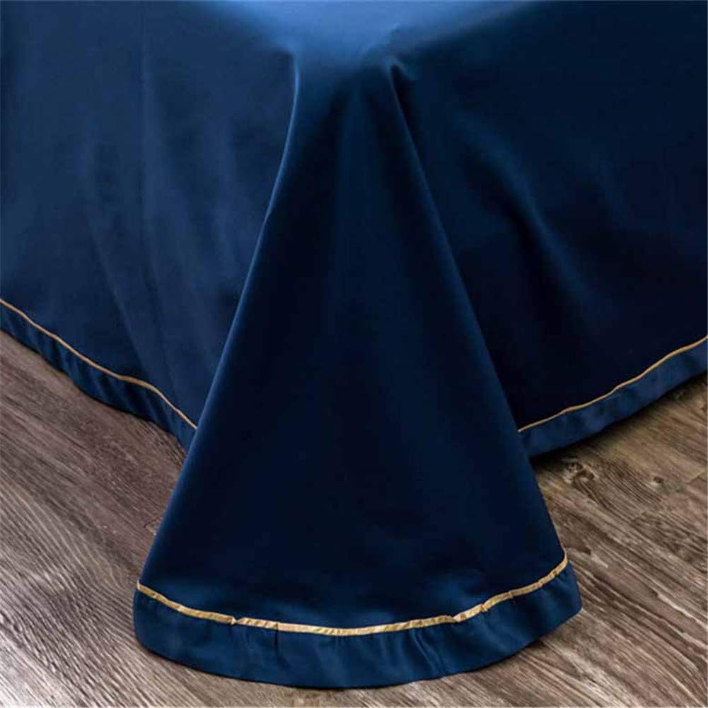 Set Biancheria Da Letto 4 Pezzi In Cotone A Fibra Lunga, Copripiumino Reversibile Monocromatico, Misura 200x230 Cm - Include Lenzuola E Federe