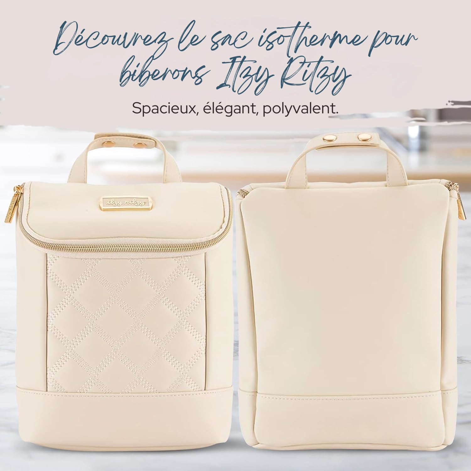 Itzy Ritzy Sac à biberon – Porte-biberon Isotherme pour Garder au Chaud et au Frais avec Poche intégrée pour Poche de Glace intégrée, Refroidisseur de Lait Maternel Multi-Usage, Rangement pour Landau