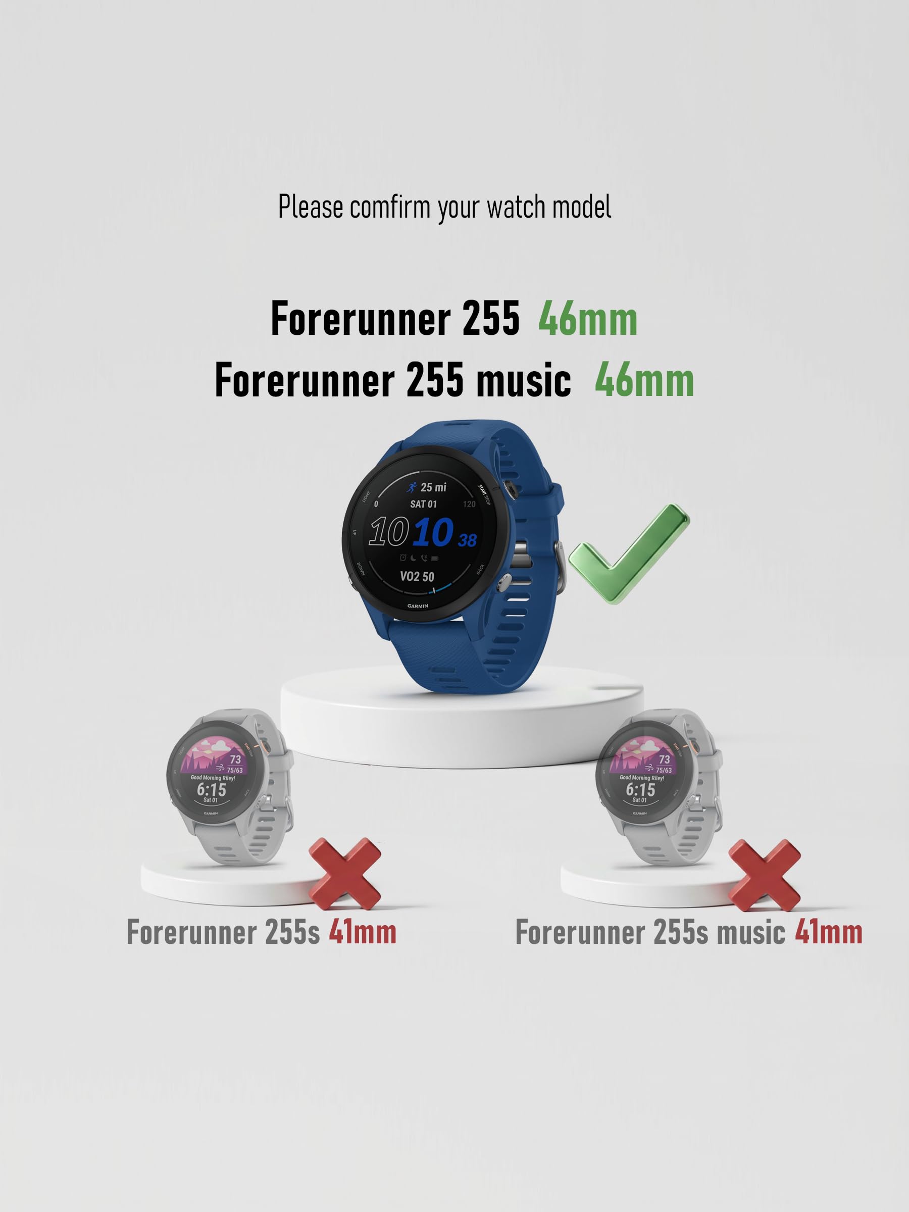 iDaPro Folia ochronna do Garmin Forerunner 255/255 Music 46mm, Szkło 9H | 4-szt. + 4 zatyczki + pudełko ABS. For 255/255 Music 46mm. Twardość 9H, odporne na rysy, bez bąbelków, HD, antyodciskowe.