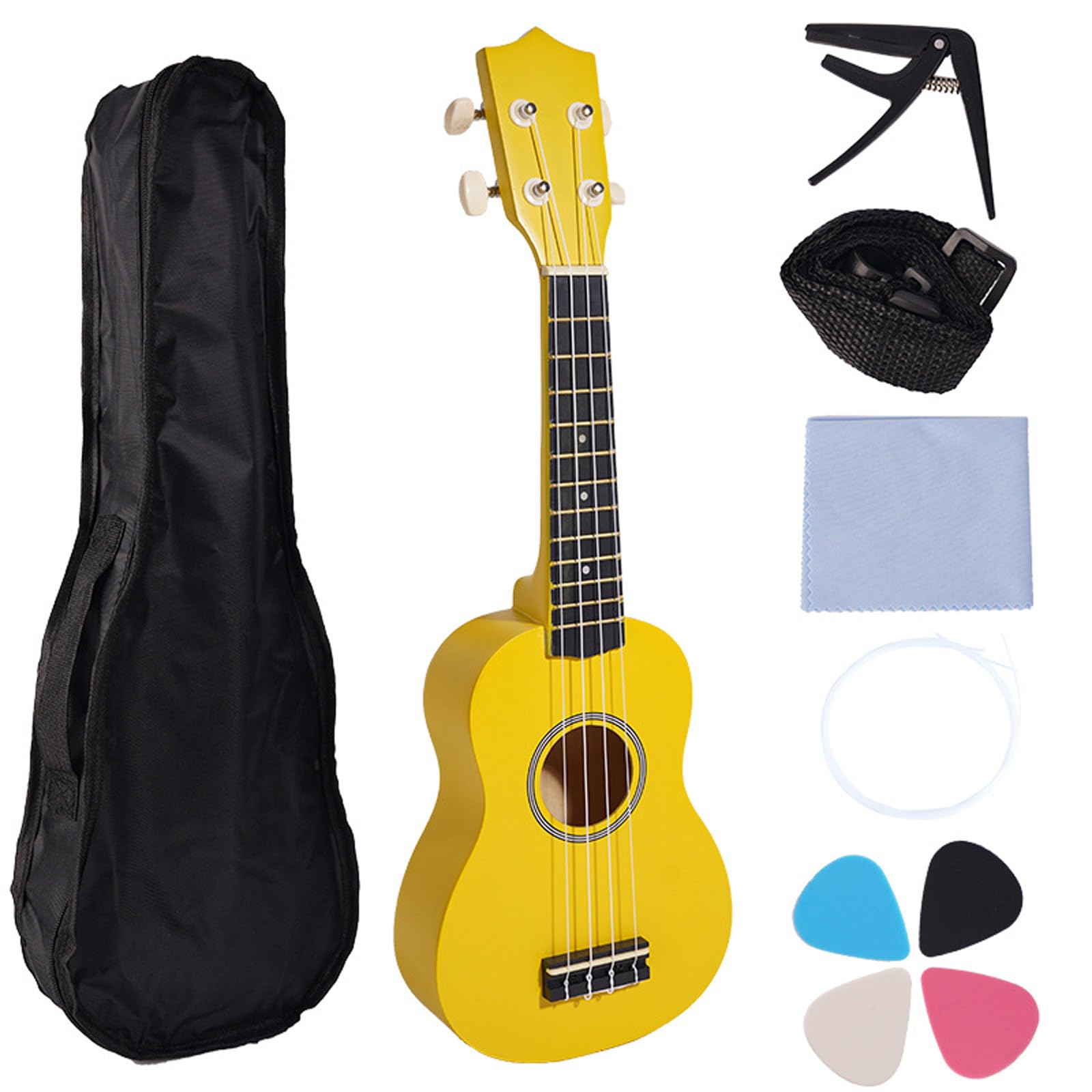 Piccolo ukulele per principianti da 21 pollici giocattolo musicale portatile scuola musica classe ukulele struttura in legno per principianti e musica