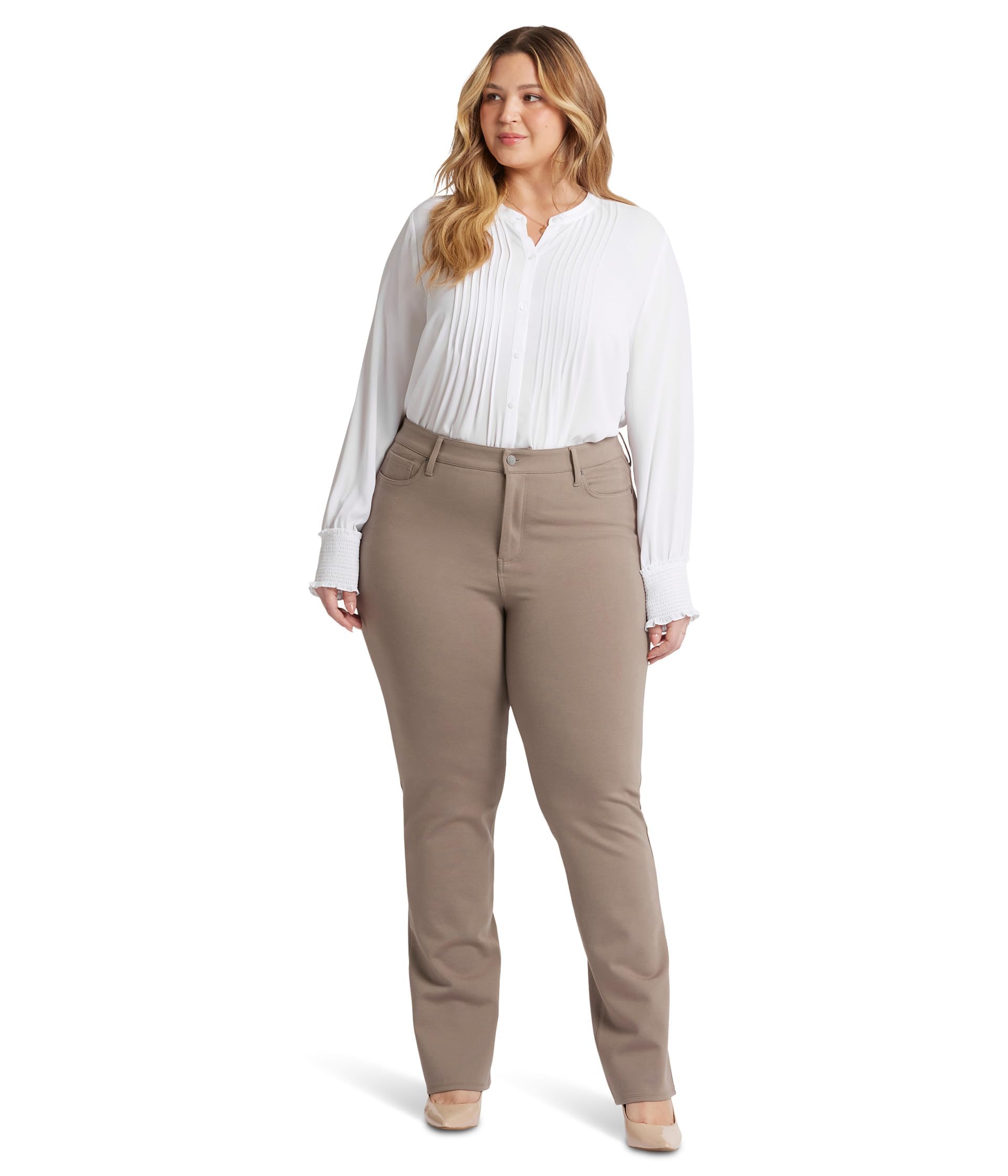 NYDJ Womens Plus Size Marilyn Straight Pants