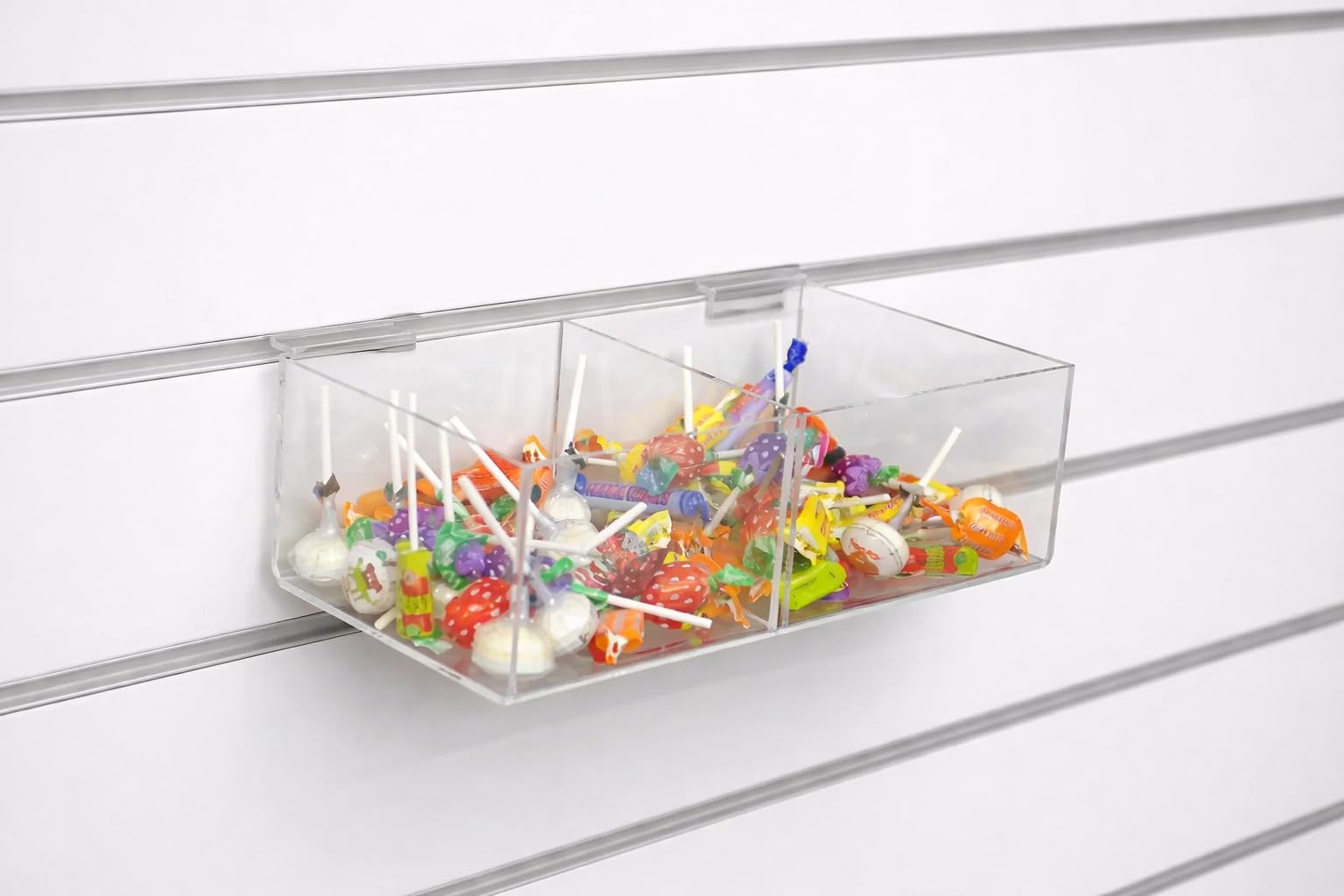 Slatwall Storage Tray 2 Compartment Trough 100mm