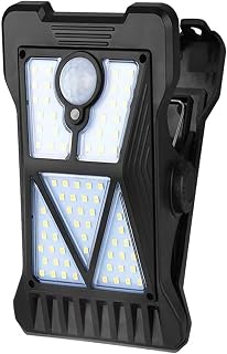 Clip on Solar Lights Outdoor, IP65 Waterproof Solar Motion Sensor Lights Outdoor, 3 Light Modes, 2 Charging Modes for Outdoor Sunlight for Garden, Garage Repair, Camping, Hiking, Tent(Black,70LED)