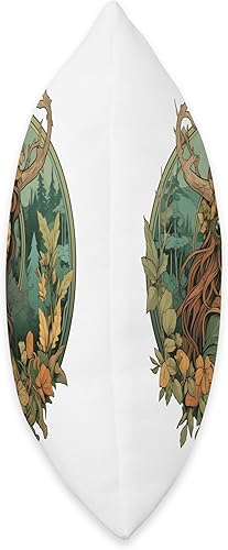 Miniatura 2 de UNREAL WORKSHOPS Art Nouveau - Almohada de juego de rol, druida, aventurera, vagabundo, naturaleza, 16 x 16 pulgadas, multicolor