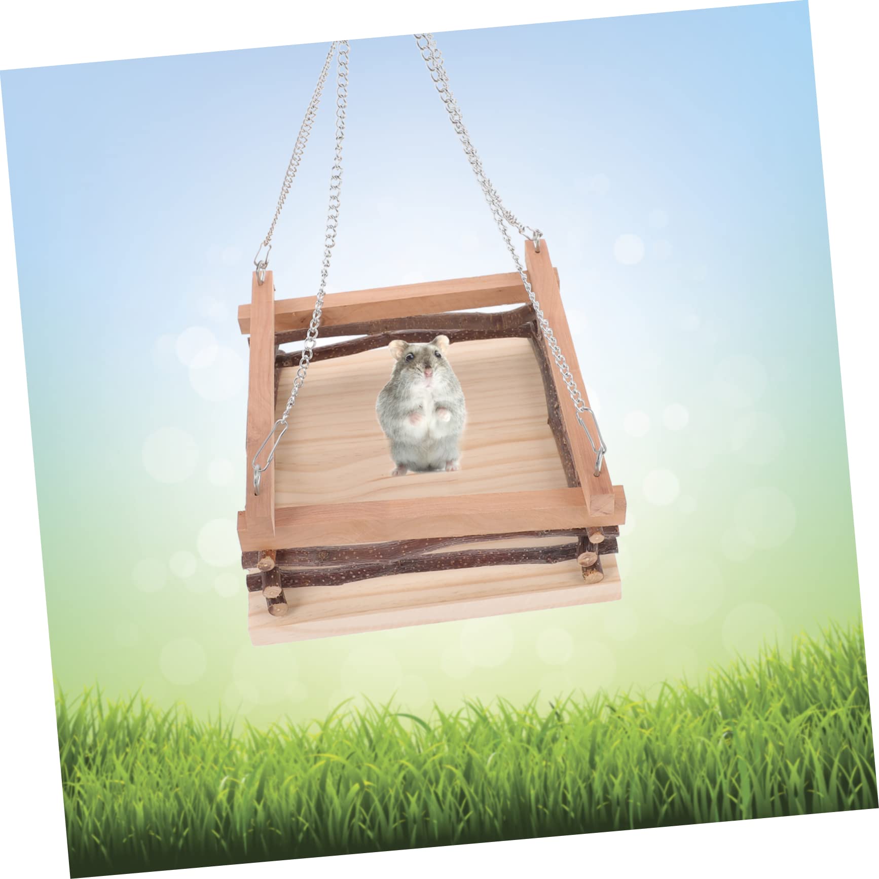 Holz Haustier Hängematte für Hamster und Rennmäuse mit Vier Ketten