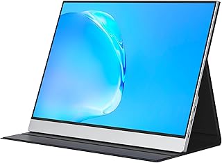cocopar Portable Travel Monitor 15.6 Inch 1080P FHD USB-C Portable Screen with Dual USB-C Mini HDMI Portable Monitor for Laptop PC Mac Surface Xbox PS5 Switch, with Cover VESA Mountable