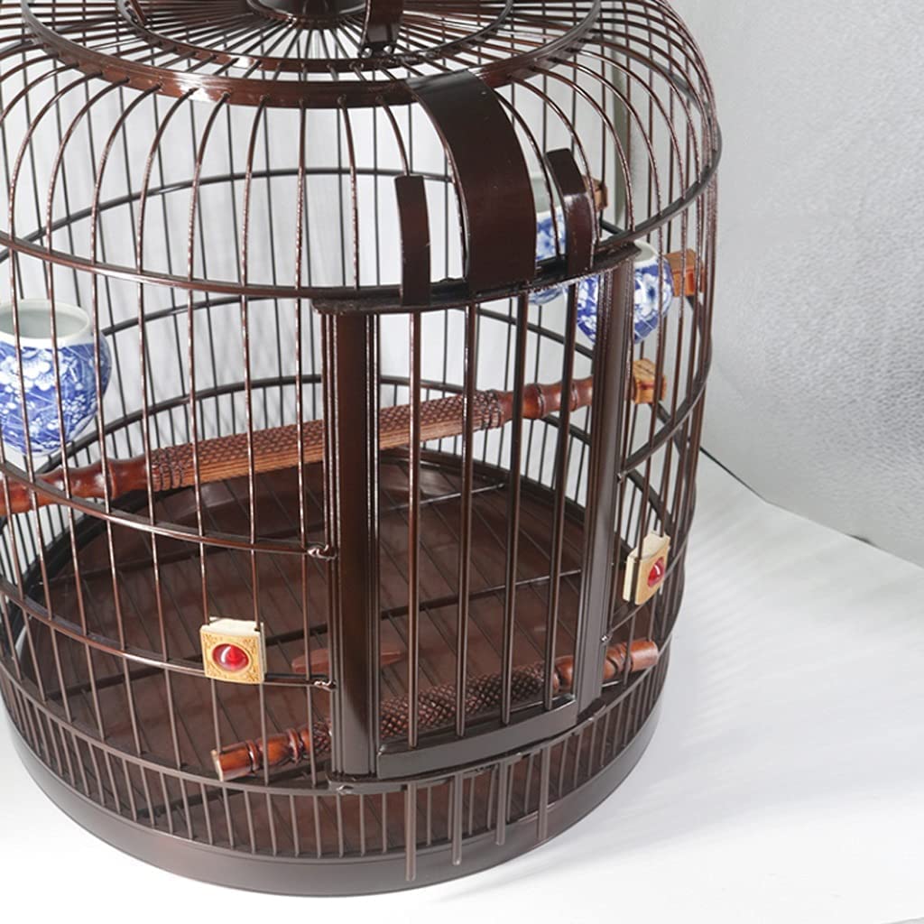 Casa degli Uccelli Gabbia per Uccelli in Lega di Alluminio, Gabbia per Uccelli sospesa con Ganci, Nido per Uccelli Ornamentale Rotondo per Allevamento, Gabbia per Uccelli in Volo Spazioso