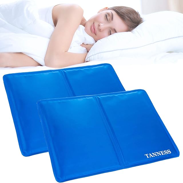 Tanness 2 Pack Gel Cooling Mat | Cooling Gel Pillow Cushion for Absorbs and Dissipates Heat | Cooling Pillows for Night Sweats & Cooling Pillow Increase Sleep Quality | Pillow Cooling Pad