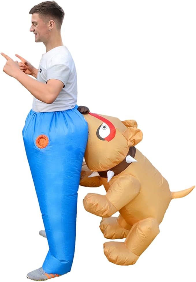 Disfraz inflable de perro mordiendo para adultos Halloween miniatura 4