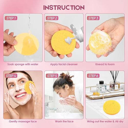 Miniatura 3 de AIDEA Esponjas faciales comprimidas, 100 % celulosa natural, esponjas cosméticas profesionales para spa para limpieza facial, masaje de piel,