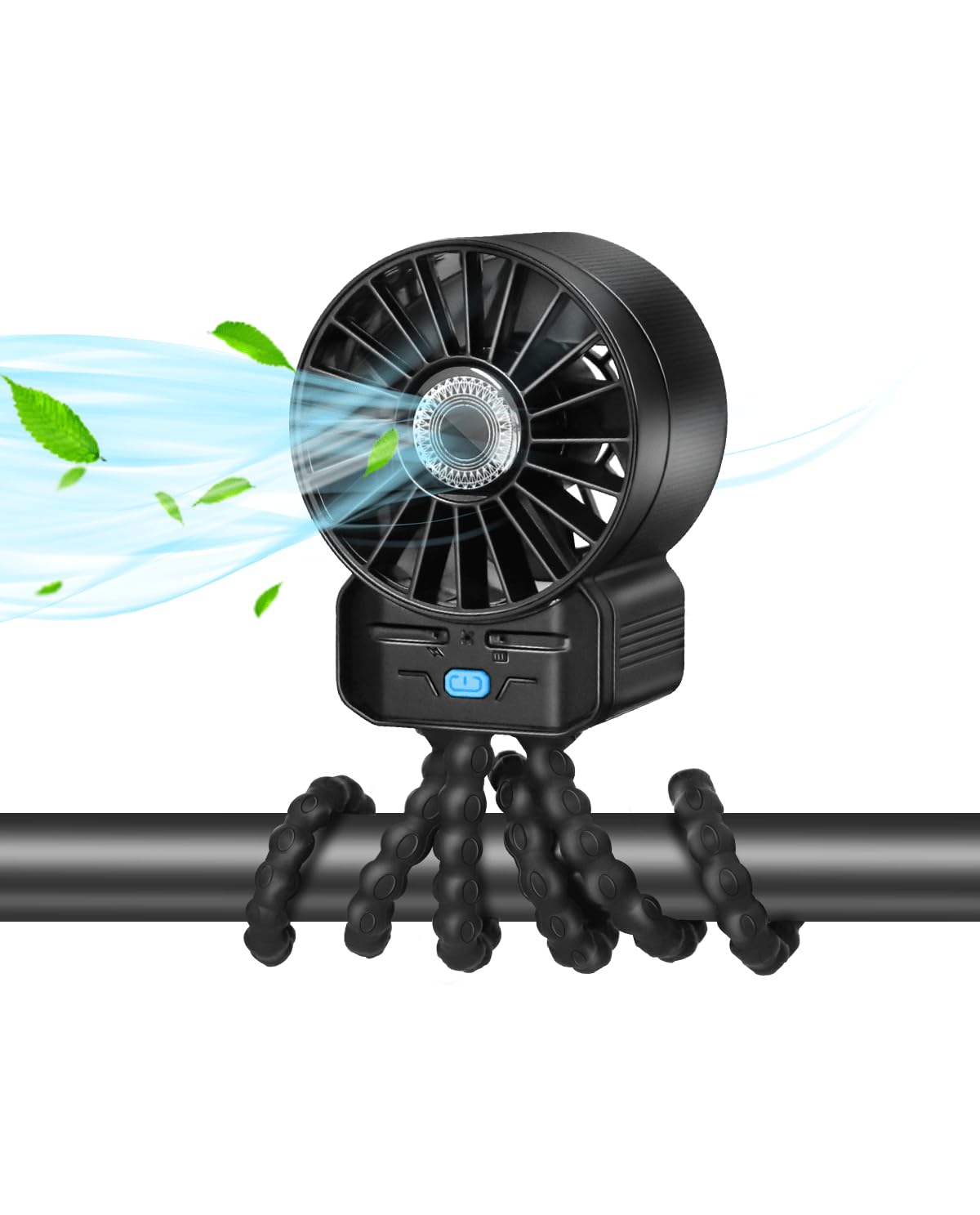 Feebee Ventilatore Portatile Per Passeggino, Mini Ventilatore USB da Tavolo con Flessibile Clip Treppiede, 4 velocità, Silenzioso e Potente per Passeggino Culle Auto Campeggio