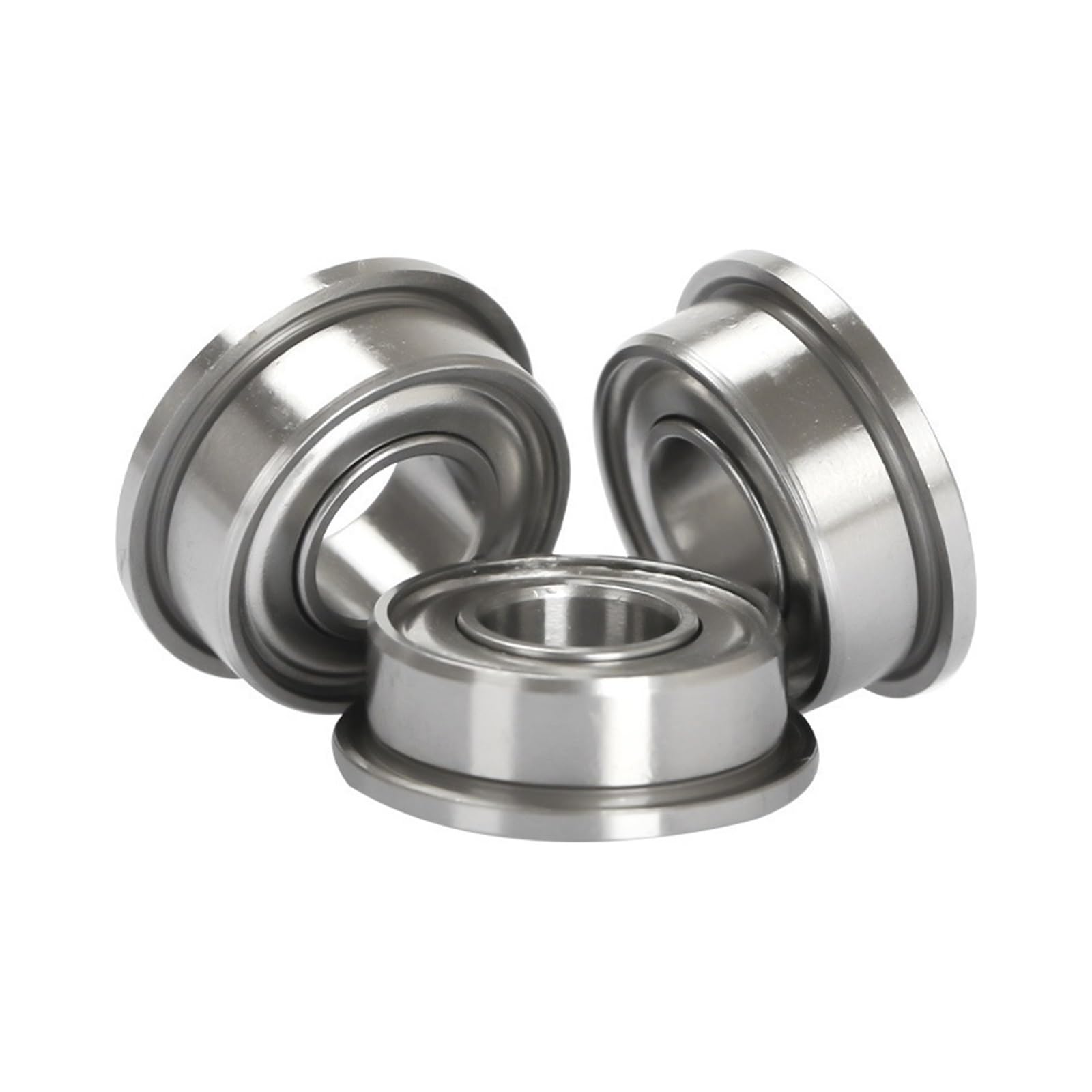 DINGGUANGHE 10PCS Miniature Flange Bearings F603/F604/F605/F606/F607/F608/F609 High Speed Flanged Ball Bearing (Size : F605)