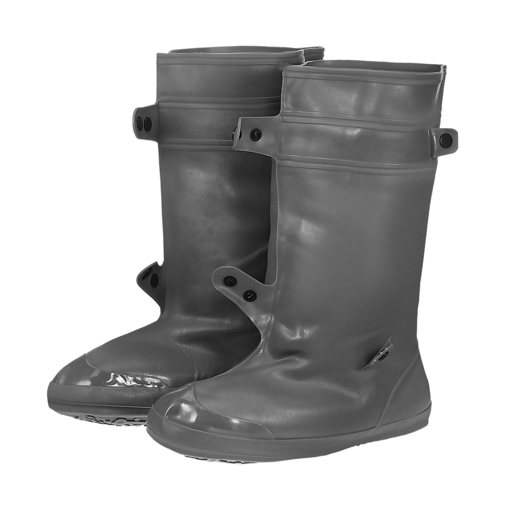Copriscarpe Impermeabili Riutilizzabili in PVC Antiscivolo Copertura Resistente per Scarpe da Pioggia Protezione per Ciclismo Escursionismo e Moto Colore Grigio Scuro