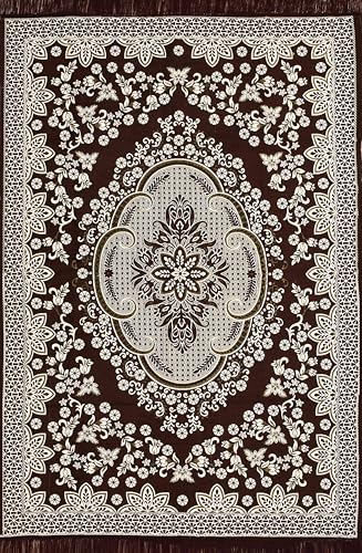 Image of Heavy Fabric Velvet Touch Bedroom, Hall, Living Room, Drowing Room, Yoga Hall Designer Velvet Rectangle Carpet |60 inch Inch X 84 inch Inch | 5 Feet X 7 Feet I 150 Cm X 210 Cm (Brown)