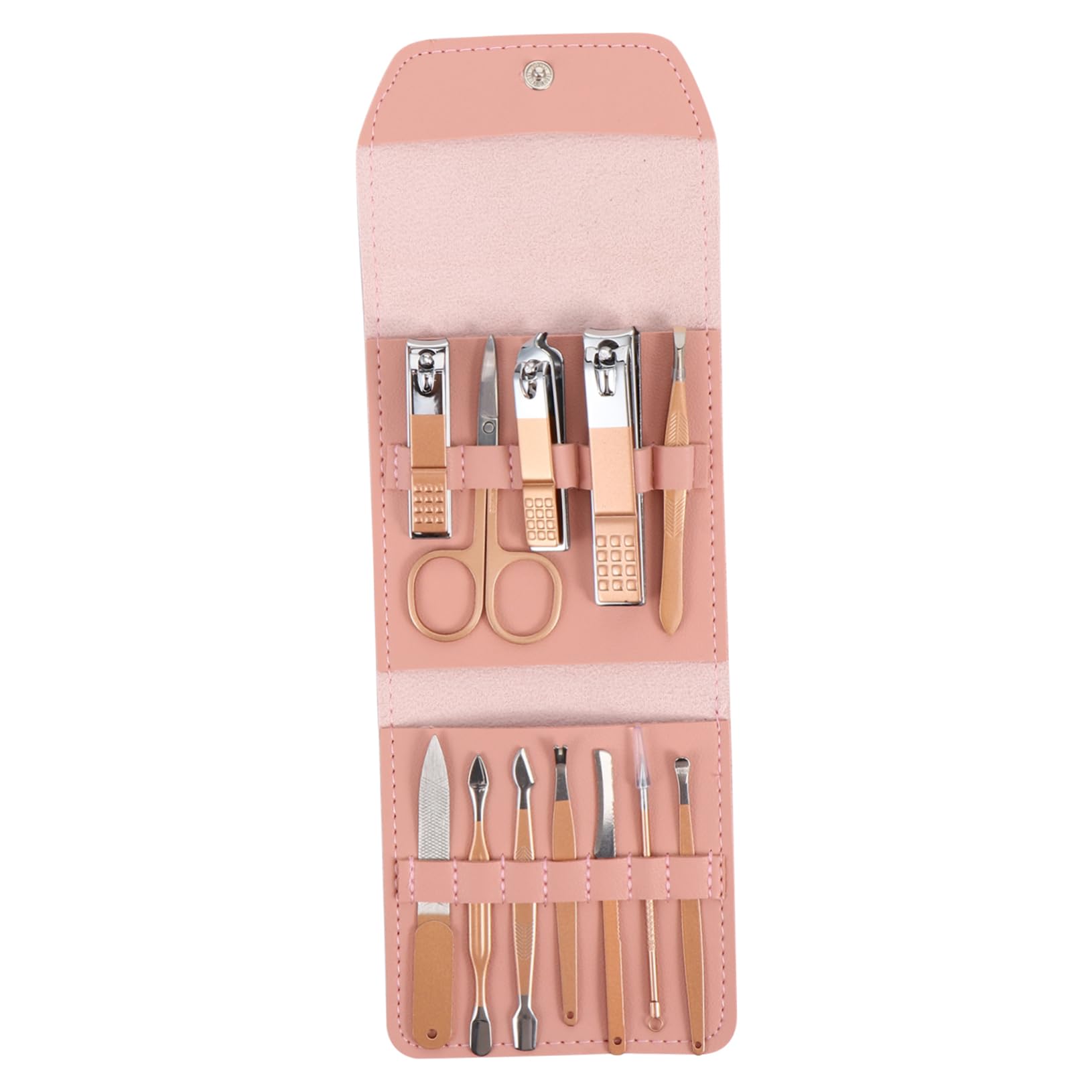Set di Tronchesine per Unghie Oro in Acciaio Inox 12 Pezzi | Impugnatura Ergonomica, Strumenti per Taglio Unghie, Confezione Singola