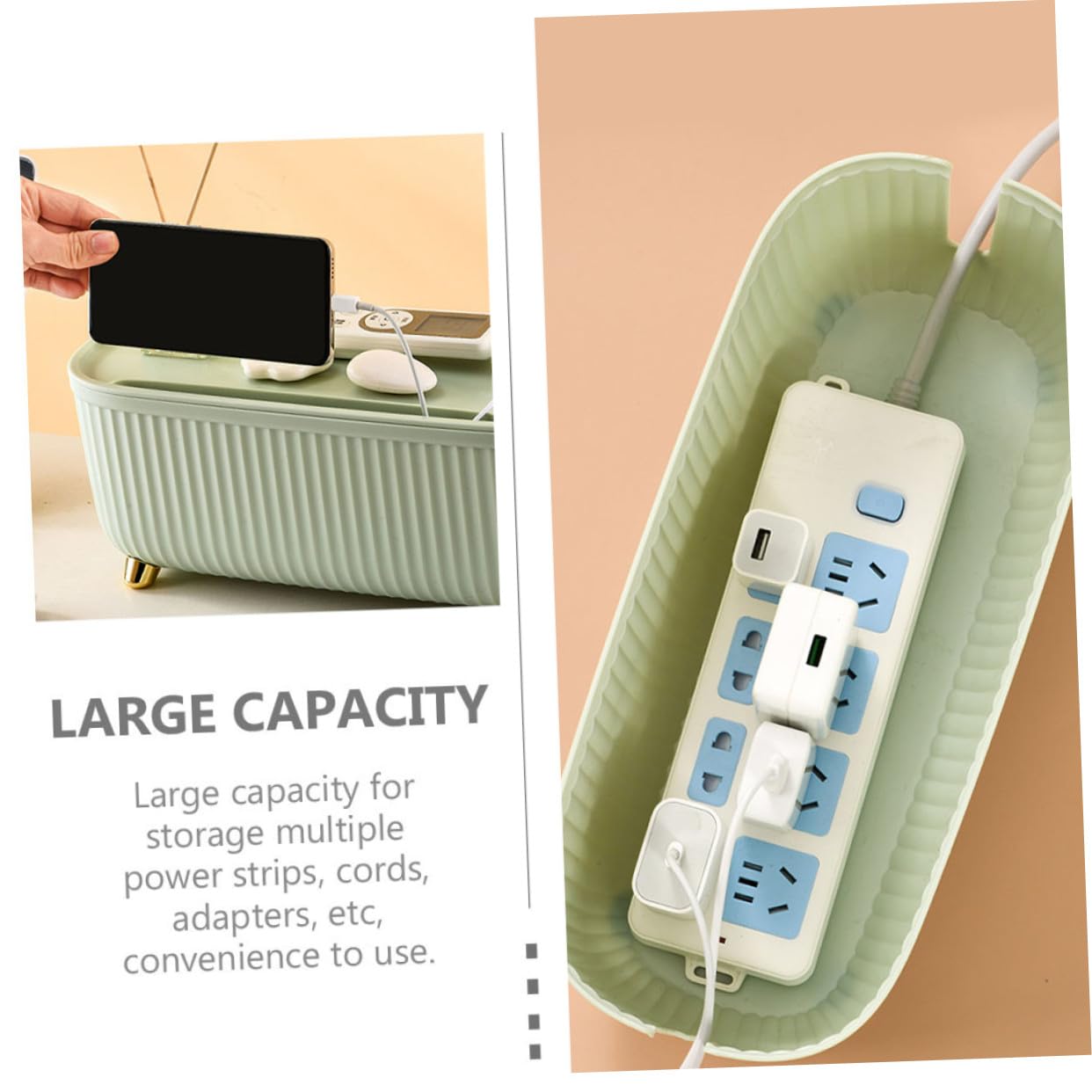 Kabel Organizer Kasten Aus Abs Mit Deckel Große Steckdosen Aufbewahrungsbox Für Kabelmanagement Ladekabel Und Adapter Multifunktionale Stromleitungsbox Für Büro Und Wohnzimmer