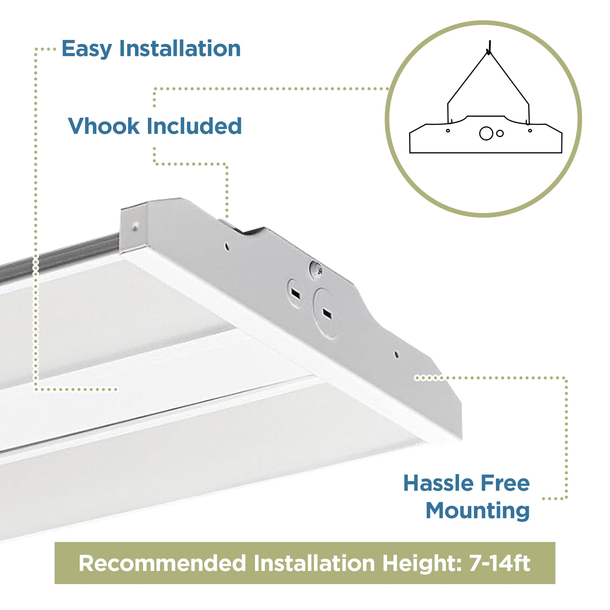 WareLight Oslo Compact Linear High Bay Fixture - 23 100 Lumens Wattage and CCT Selectable 120-277V LED Light — view 3
