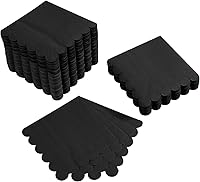 Vista 1 de 100 paquetes de servilletas de cóctel de 2 capas con borde festoneado, servilletas de postre plegadas de 5 x 5 pulgadas, servilletas desechables