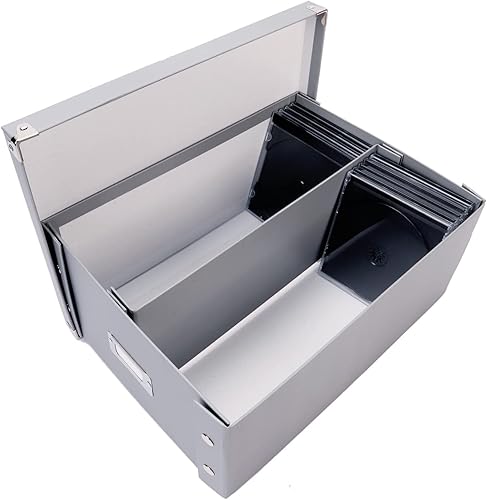 Miniatura 6 de Snap-N-Store Caja de almacenamiento para CD y DVD, paquete de 2, doble ancho, soportes de discos de 6.1 x 10.5 x 14 pulgadas con tapas para