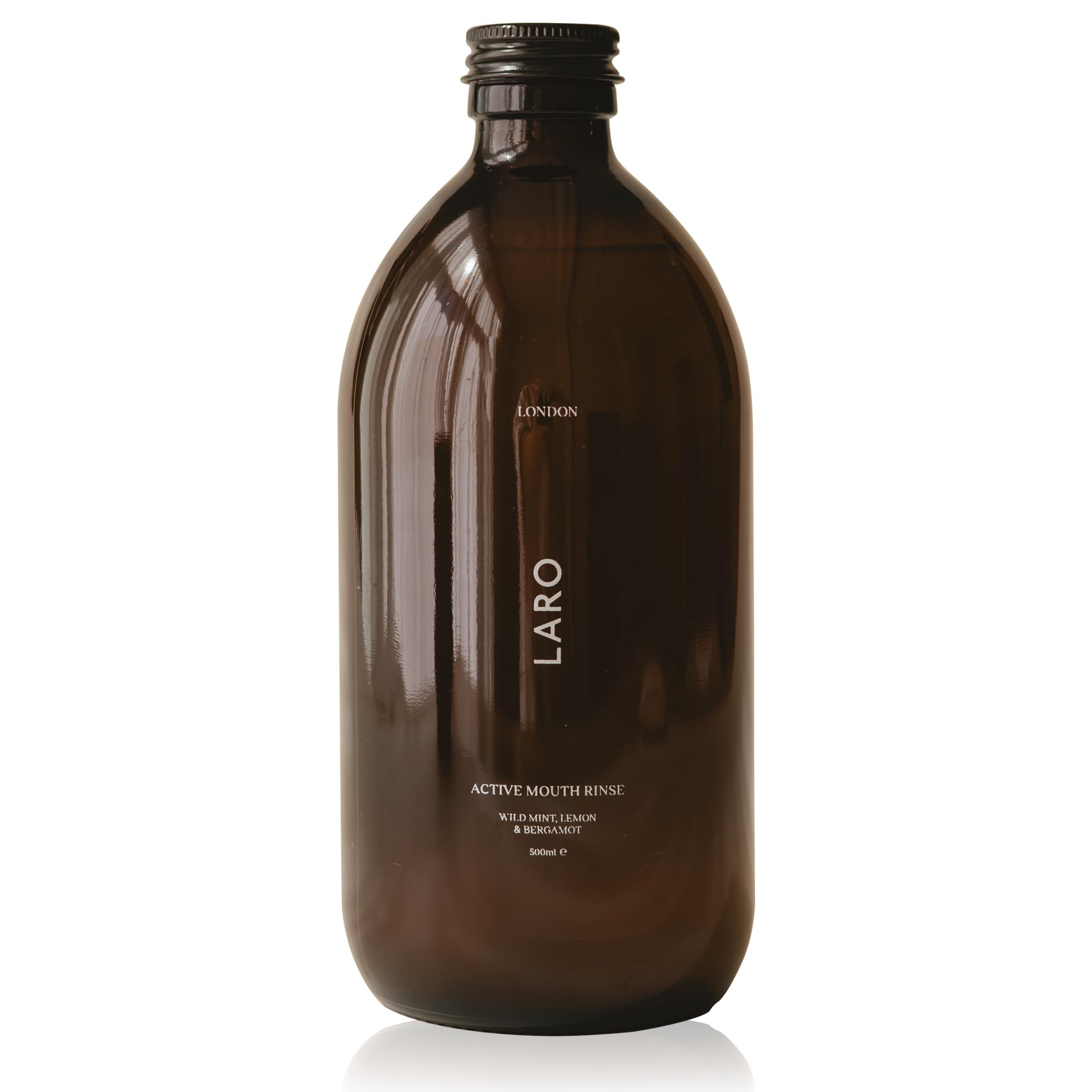 LARO's Active Mouth Rinse – Alcohol Free Mouthwash for Whitening & Remineralizing - Oral Microbiome Support - Wild Mint, Lemon & Bergamot Flavour, 500ml