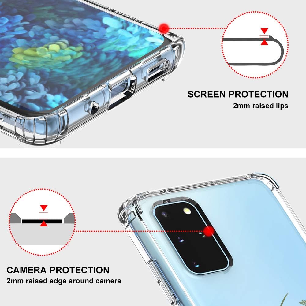 MOSNOVO Designed for Galaxy S20 Plus Case, [6.6 FT Military Grade Drop Protection] Clear Shockproof Phone Cover for Samsung Galaxy S20 Plus - Wild Flower