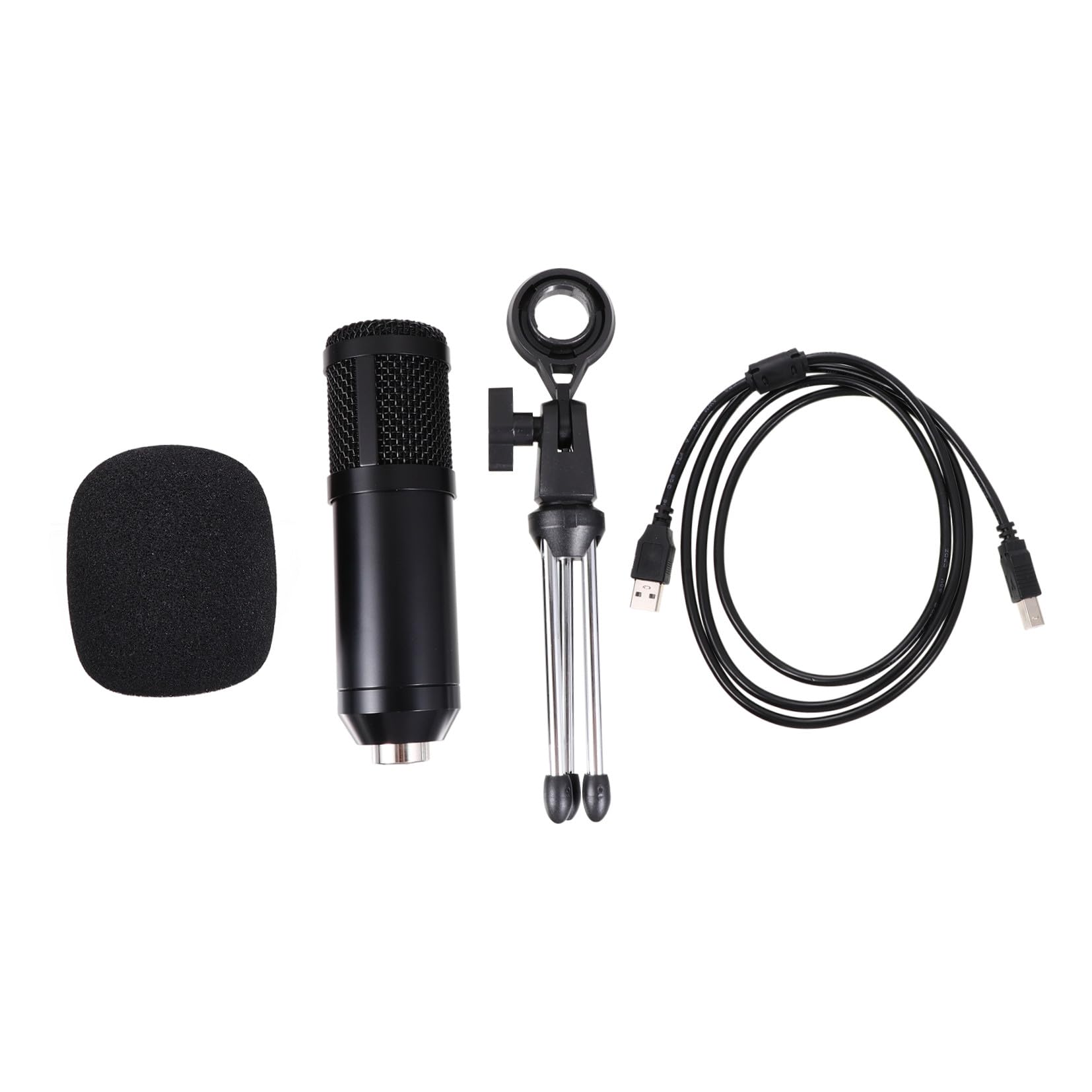 1 Satz USB Mikrofon mit Stativ Kondensatormikrofon für Pc und Laptop Mikrofonkabel Halterung und Abdeckung für Gesang Sprachaufnahmen und