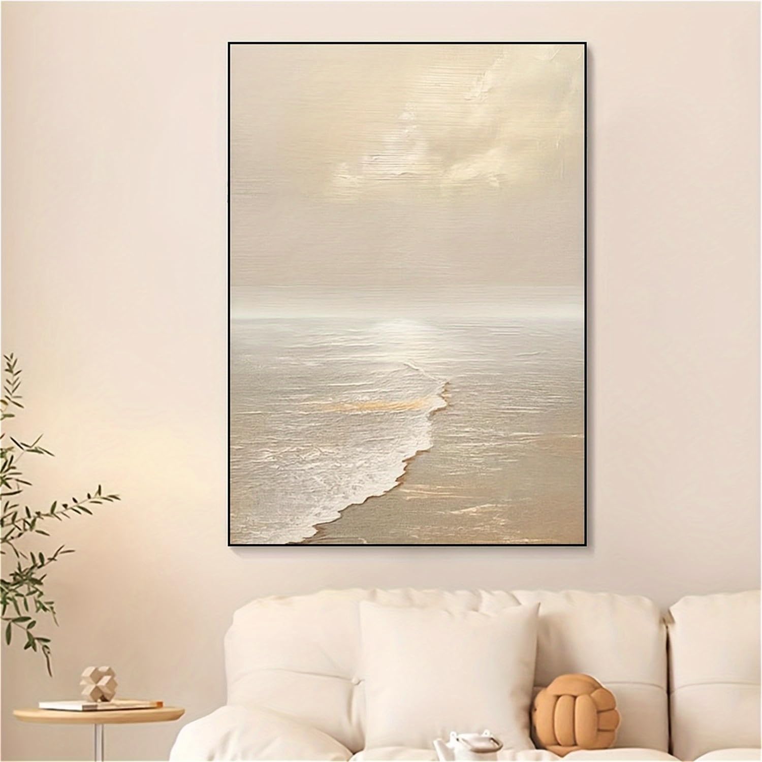 Tableau abstrait encadré 65x130cm grand format moderne pour salon - 7