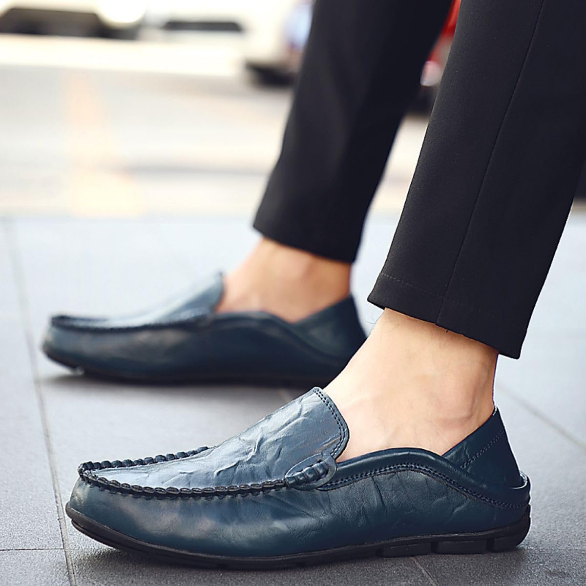 Mocasines de Hombre Mocasines Zapatos Hechos a Mano de Cuero Slip On Driving Business Shoes