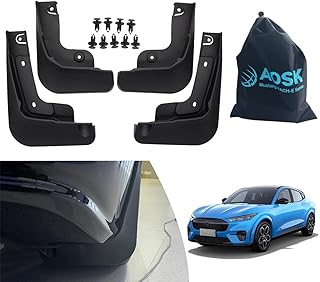 BestEvMod AOSK for Mustang Mach E Mud Flaps Splash Guards Exterior Accessories, 2021 2022 2023 2024 Mach-E mud Flaps Splash Guards(Set of Four) No Need to Drill Holes