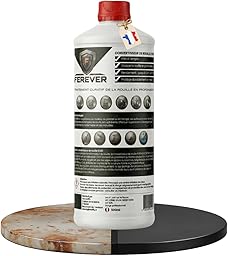 FEREVER Convertisseur de Rouille Antirouille Métal 500 ml | Stop Rouille Carrosserie Voiture Jardin Bricolage | Destructeur de Rouille | Film Protecteur Mat | Prêt à peindre | Pinceau Rouleau Spray