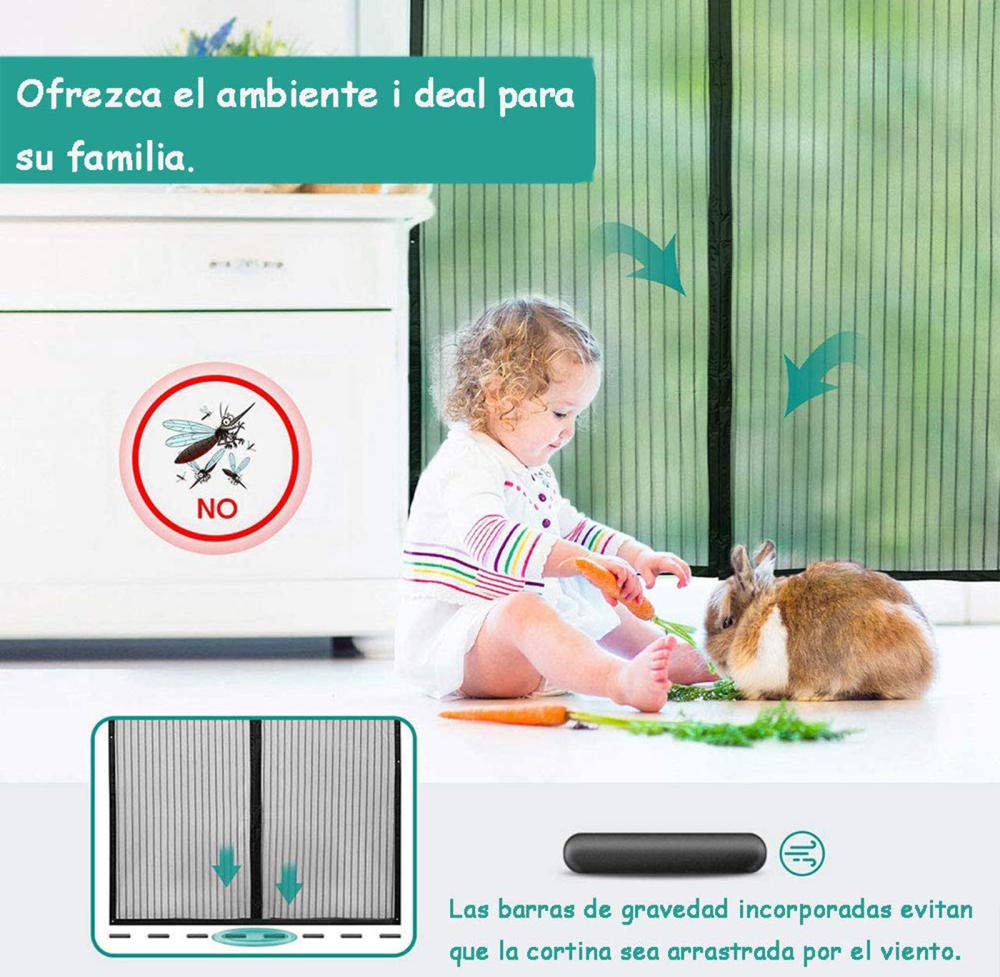 Tenda Totalmente Magnetica,Mantiene Traspirante,Lavabile in Lavatrice,Facile da installare, (Le Dimensioni Possono Essere Personalizzate)-230x240cm(90.55x94.48in)
