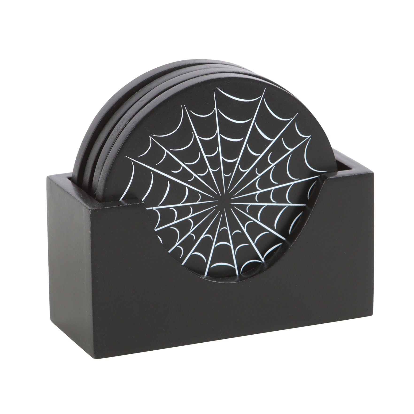 Something Different Wholesale Black Spiderweb Coaster Set - Gothic Halloween Coasters, Frightful Spills Protection