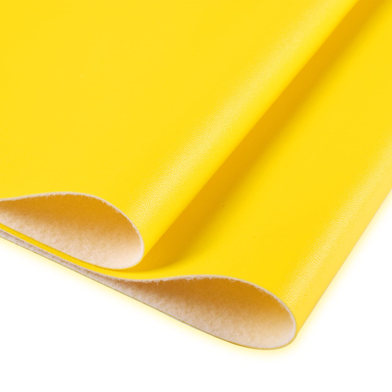 HGUAN Gładka jednokolorowa żółta sztuczna skóra 30 cm x 135 cm, rolka ze sztucznej skóry, bardzo odpowiednie do robienia rękodzieła, skórzanych kolczyków, kokardek, szycia (żółty)
