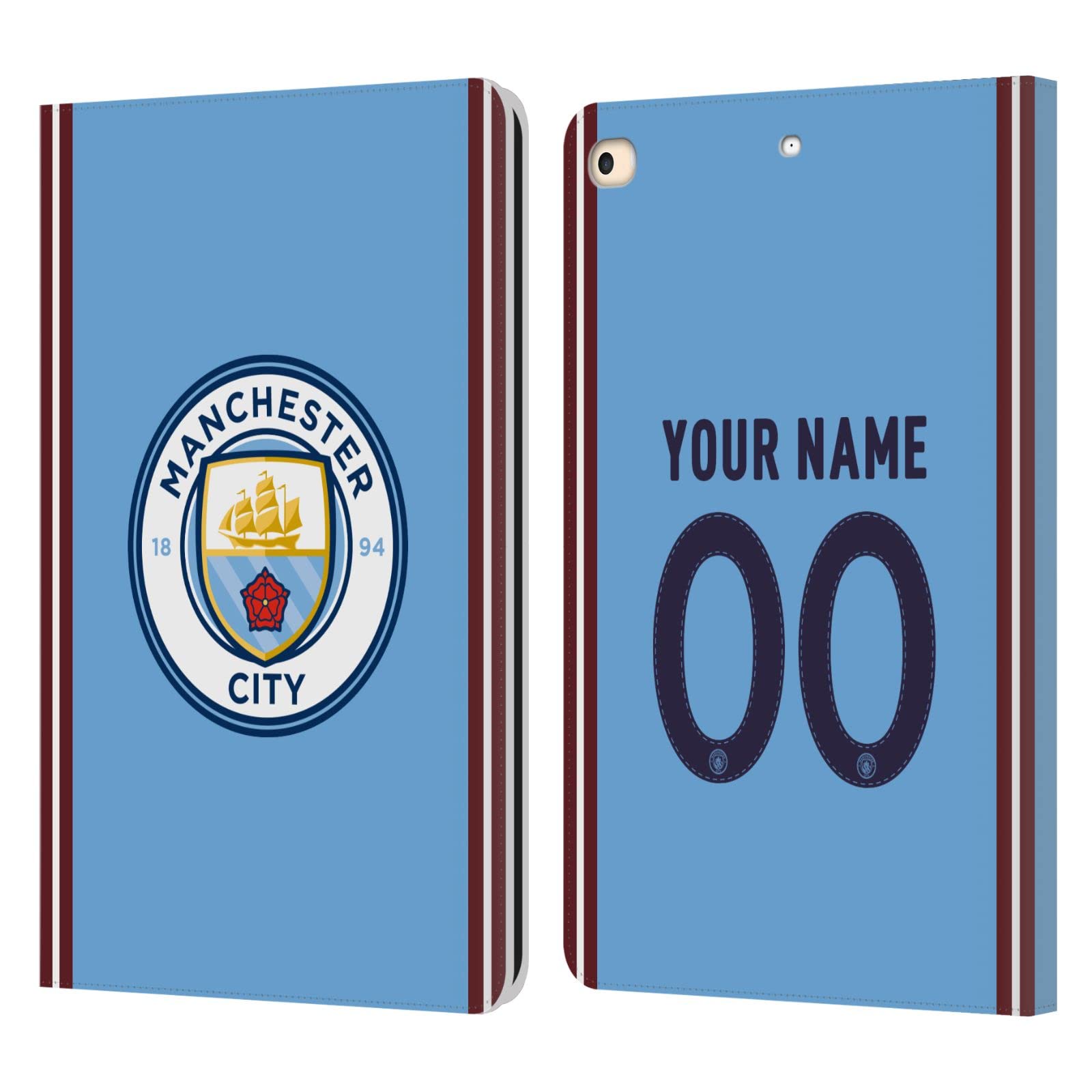 Carcasa de cuero Manchester City iPad 9.7 con diseño de insignia de alta gama 7