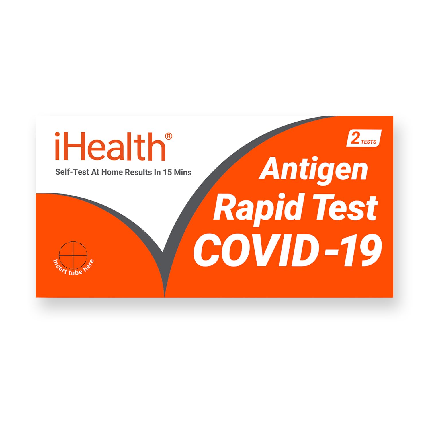 iHealth COVID-19 Antigen Rapid Test, 1 Pack, 2 Tests Total, FDA EUA Authorized OTC at-Home Self Test, Results in 15 Minutes with Non-invasive Nasal Swab, Easy to Use & No Discomfort