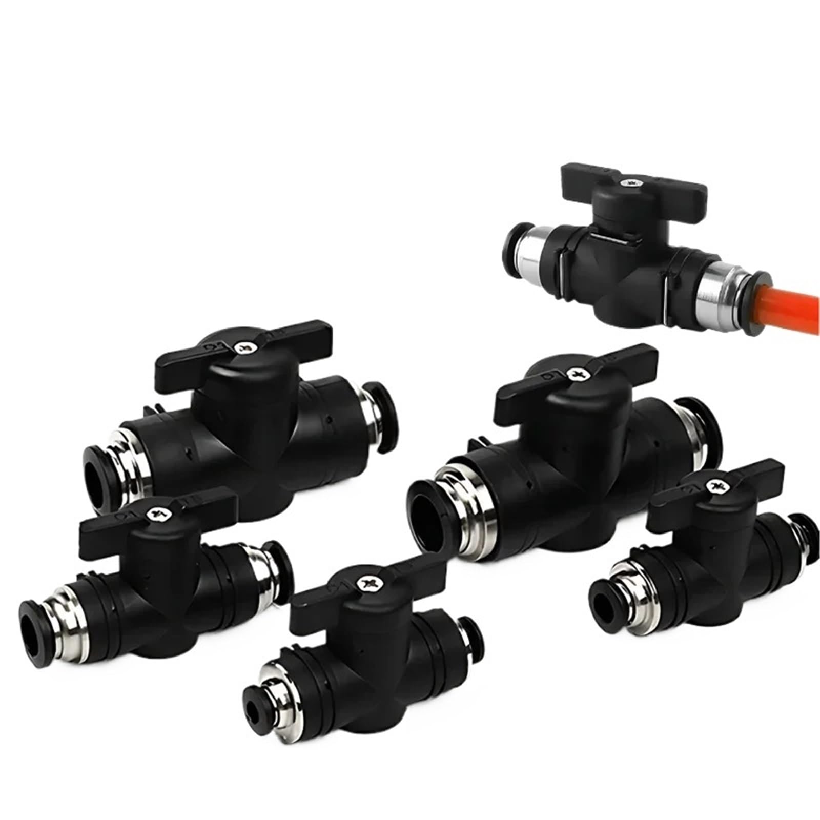 Lot de 10/50 vannes pneumatiques manuelles - Connecteur rapide à insertion pneumatique, contrôleur manuel en plastique (8 mm, 10 mm, 12 mm)(BUC 8MM,50 PCS)