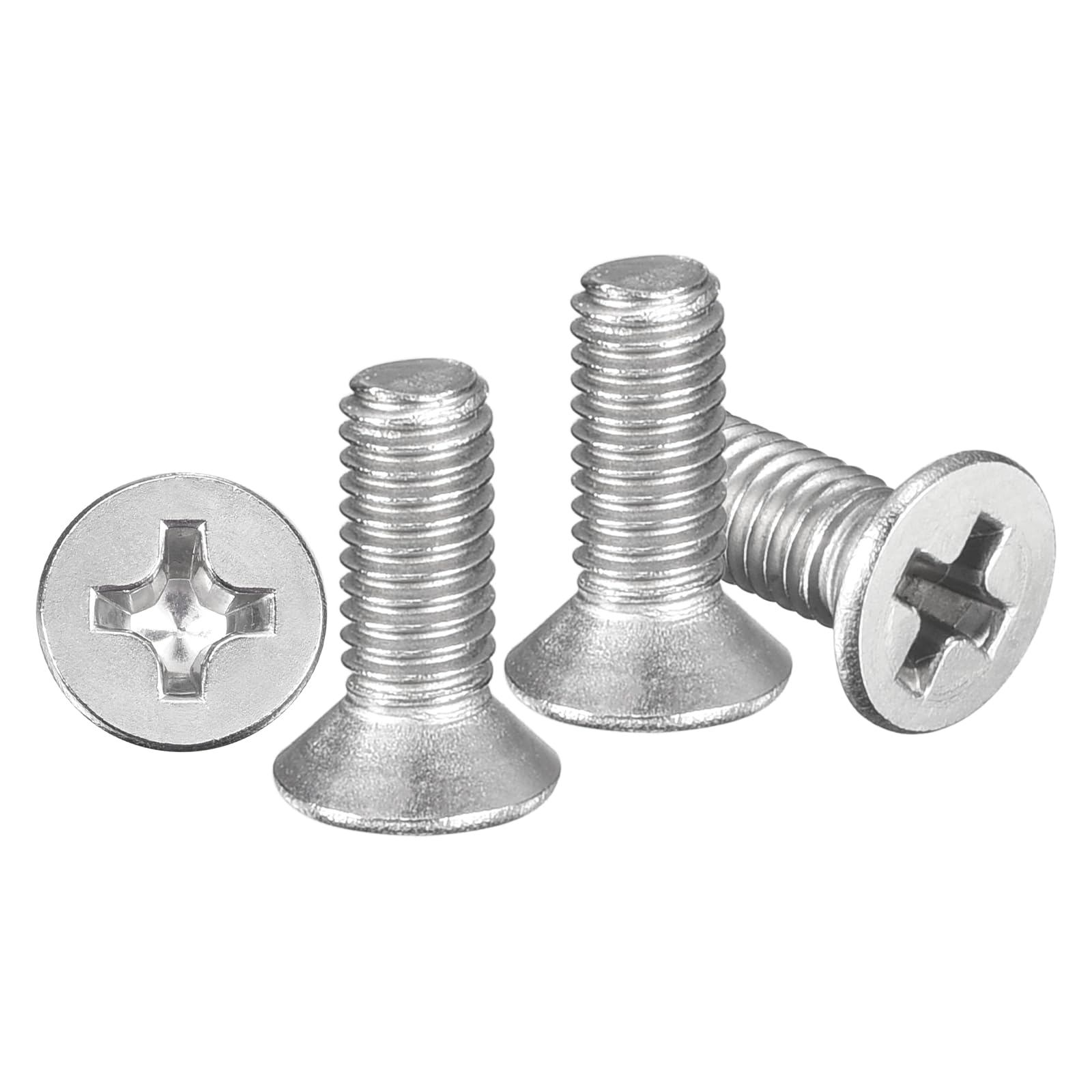 METALLIXITY Phillips Flat Head Machine Screws Bolts (M3-0.5x8) 100Pcs, Stainless Steel 304 Countersunk Cross Screws - for Household Indoor Maintenance Installment DIY, Silver