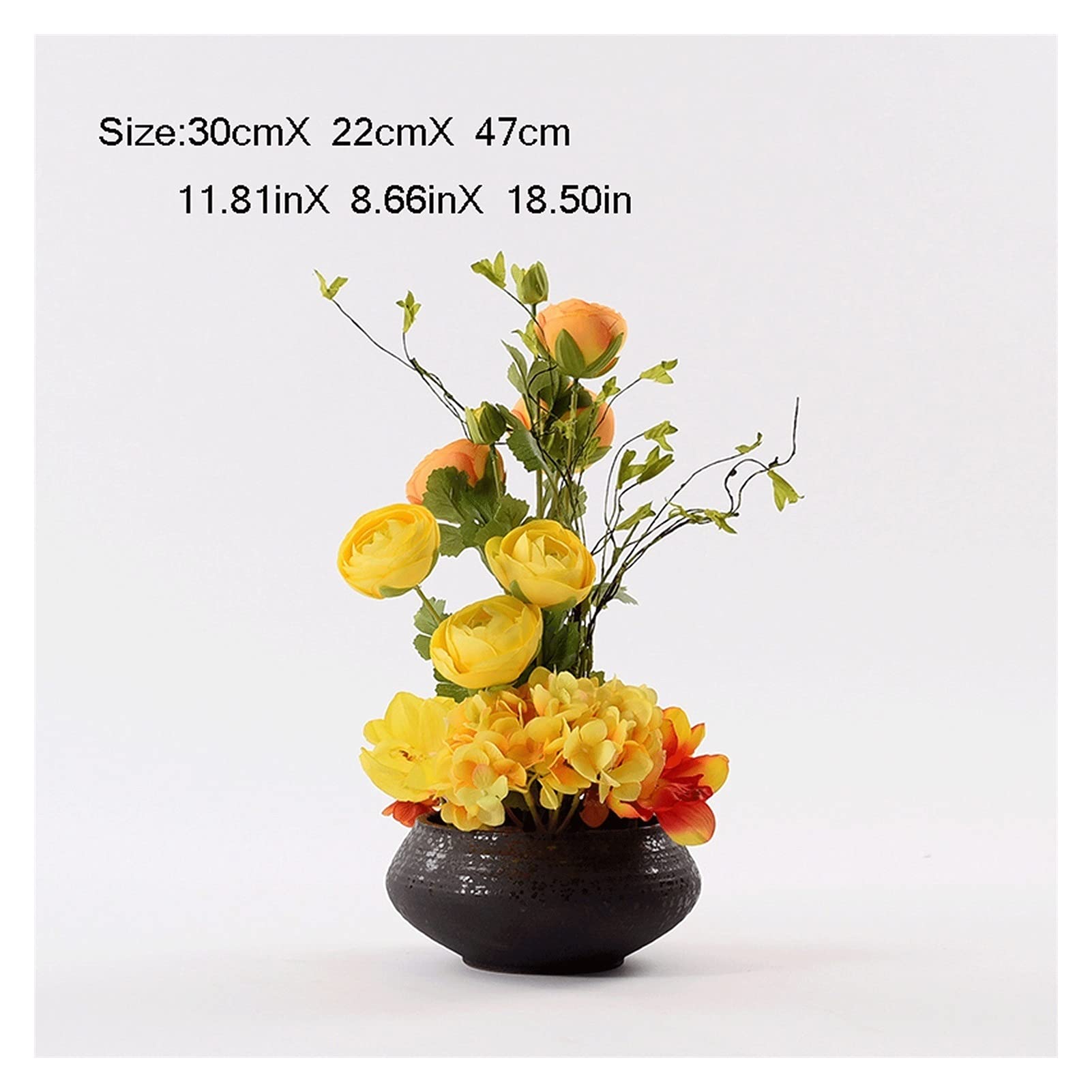 Sztuczne kwiaty 18,5 cala sztuczne bonsai jedwabna róża sztuczne kwiaty w wazonie do domu, kuchni, stołu, biura, na ślub, do dekoracji imprezowych sztucznych bukietów kwiatów