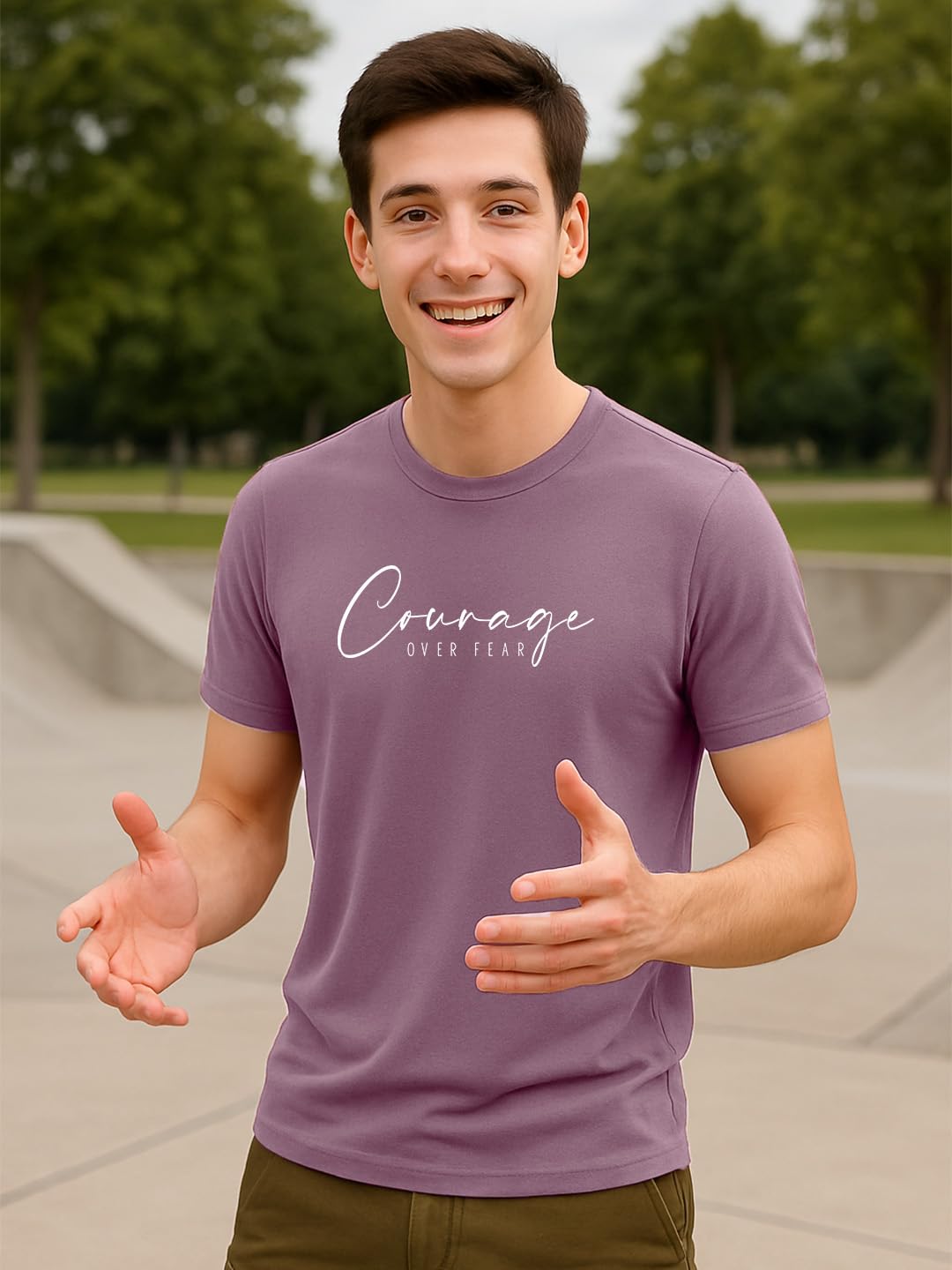 NOBERO Camiseta tipográfica de algodón de ajuste regular para hombre