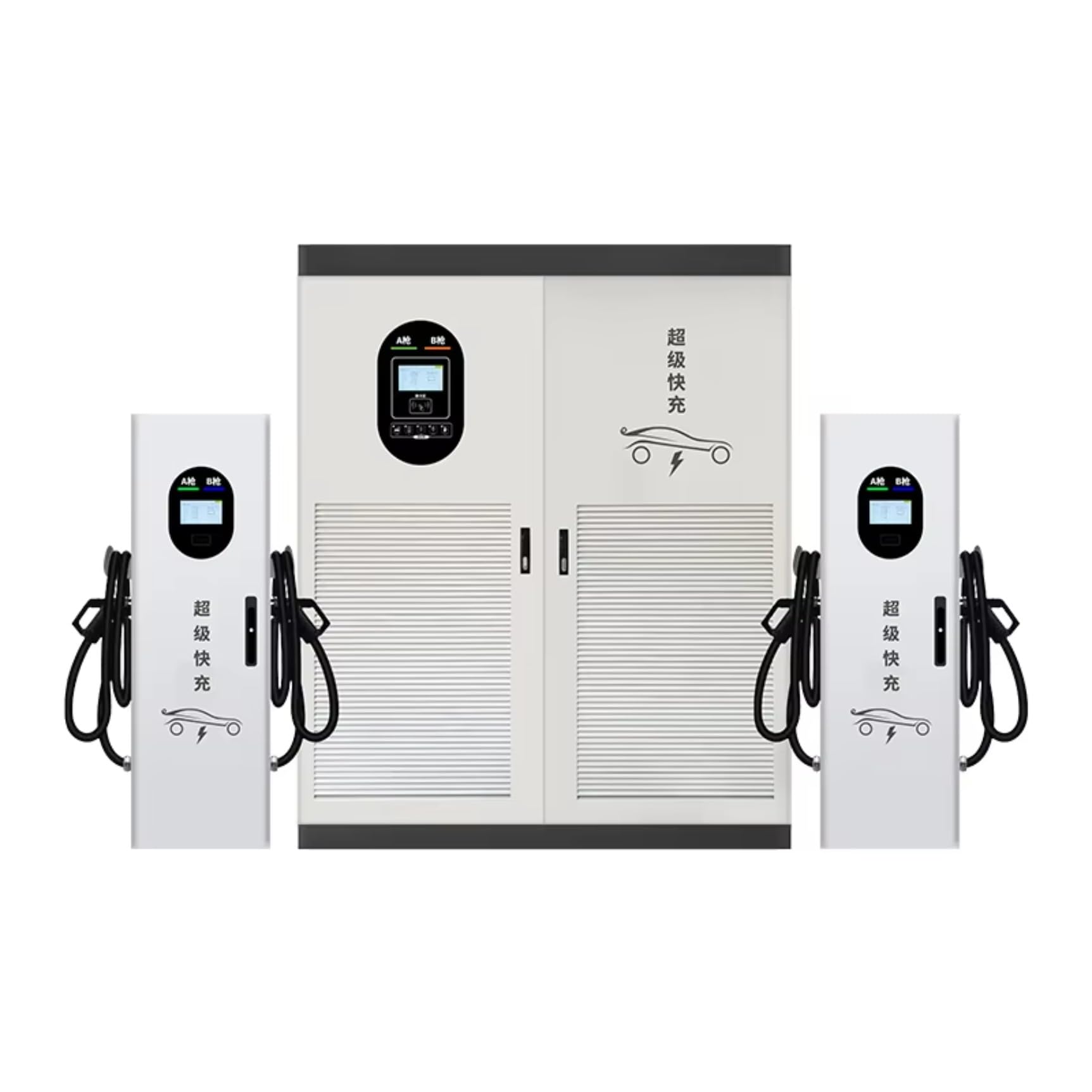 EV-Ladeinfrastruktur nicht vernetzter Offline-Spender für öffentliche Verkehrsmittel | Kommerzielle Bodenmontage-Standladestapel mit RFID-Zugangskontrolle. Level 3 DC Netzteil für Fleet Depot