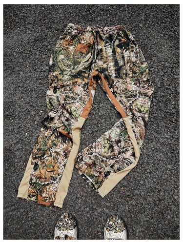 Men's Y2K Camo Print Straight Leg Pants Drawstring Waist Loose Trousers Summer Autumn Pant Streetwear2