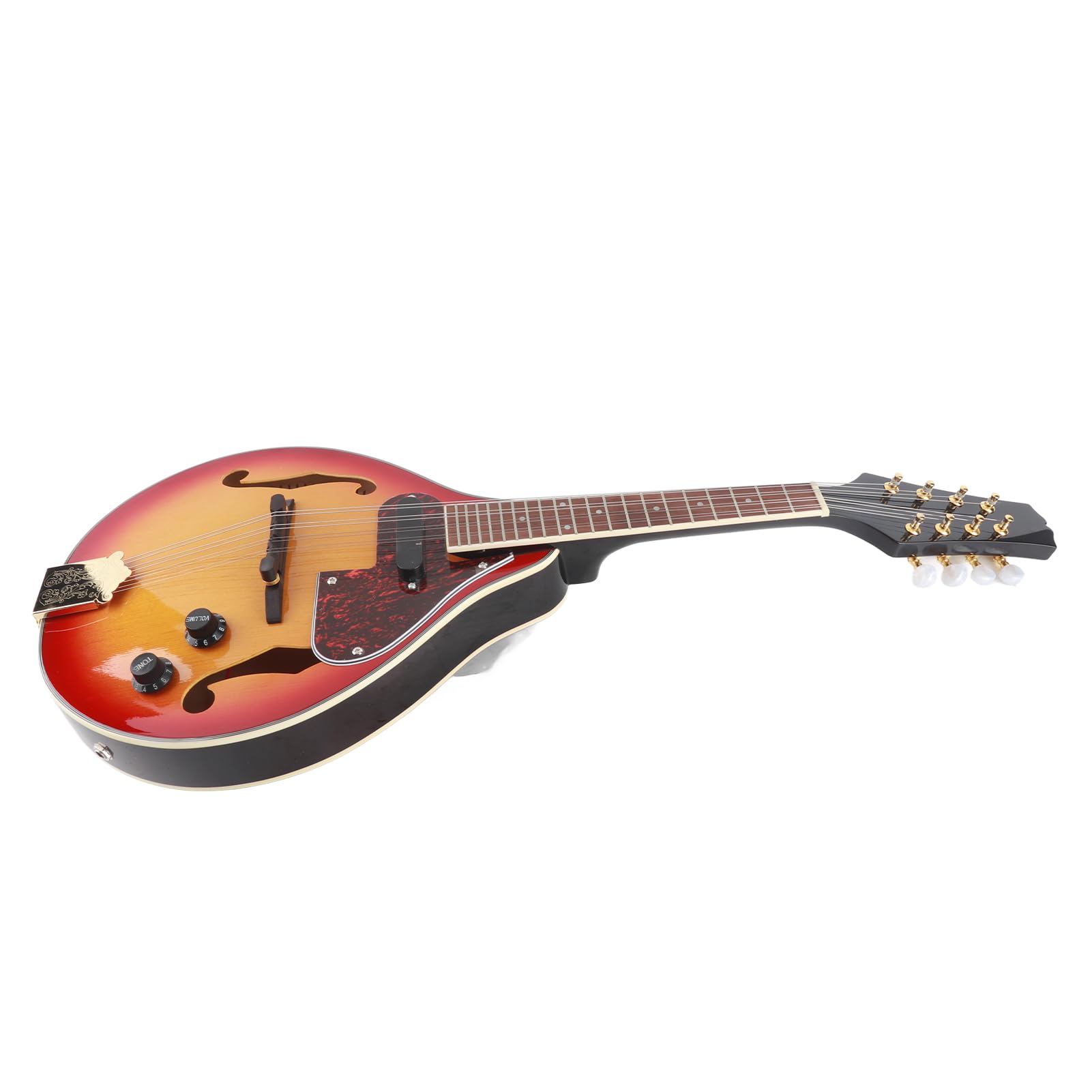 Mandolino Elettrico Regolabile Stile A Mandolino A 8 Corde con Top in Abete, Tastiera in Palissandro, Controlli di Volume e Tono per Esercitarsi Nella Registrazione di Musicisti Folk