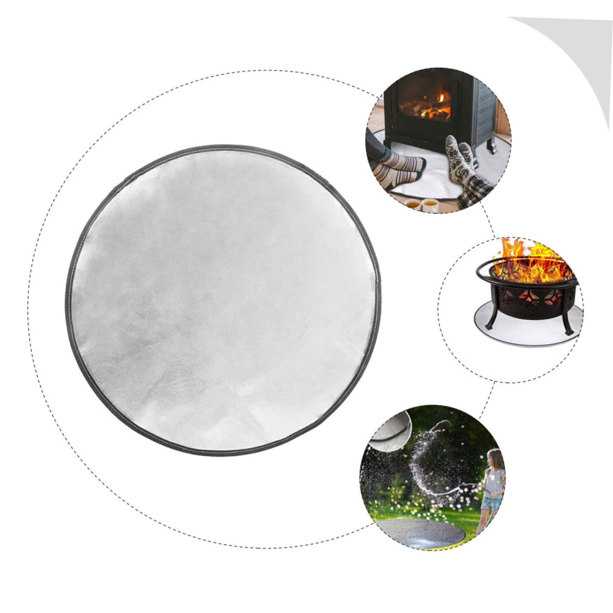 Abaodam Tappetino Protettivo per Pavimento del Braciere Barbecue da Tappeto Protettivo in Ignifugo Resistente al Facile da Pulire per Legno Decorativa