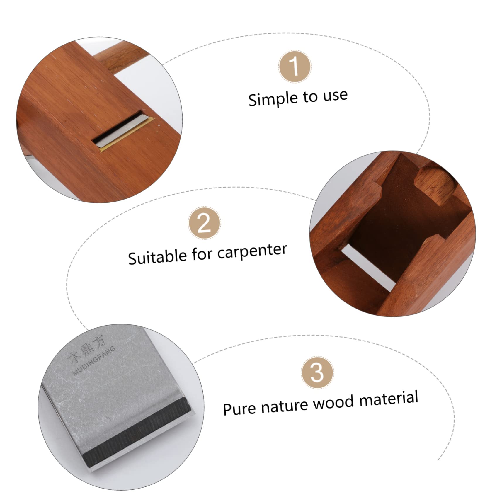 Gadpiparty Pialla a Mano per Falegname, Utensile la Lavorazione del Legno Corpo in Legno Durevole e Lama in Metallo, Strumento Manuale per Levigatura e Scartatura, Adatto a Carpentieri