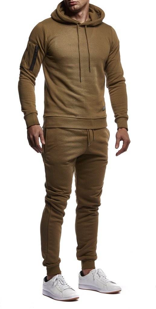 Leif Nelson Gym Men's Leisure Suit Jogging Suit Men Long Tracksuit Jumpsuit Sports Suit Fitness Training Leisure Hooded Jacket Hoodie Jogging Bottoms LN8021