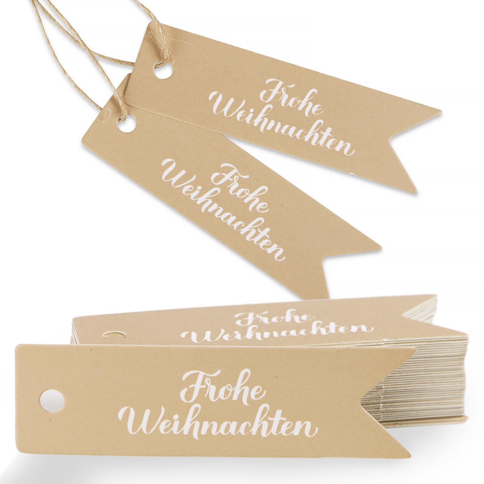 TAIYOU 60 pezzi etichette regalo di Natale carta kraft Christmas Tags
