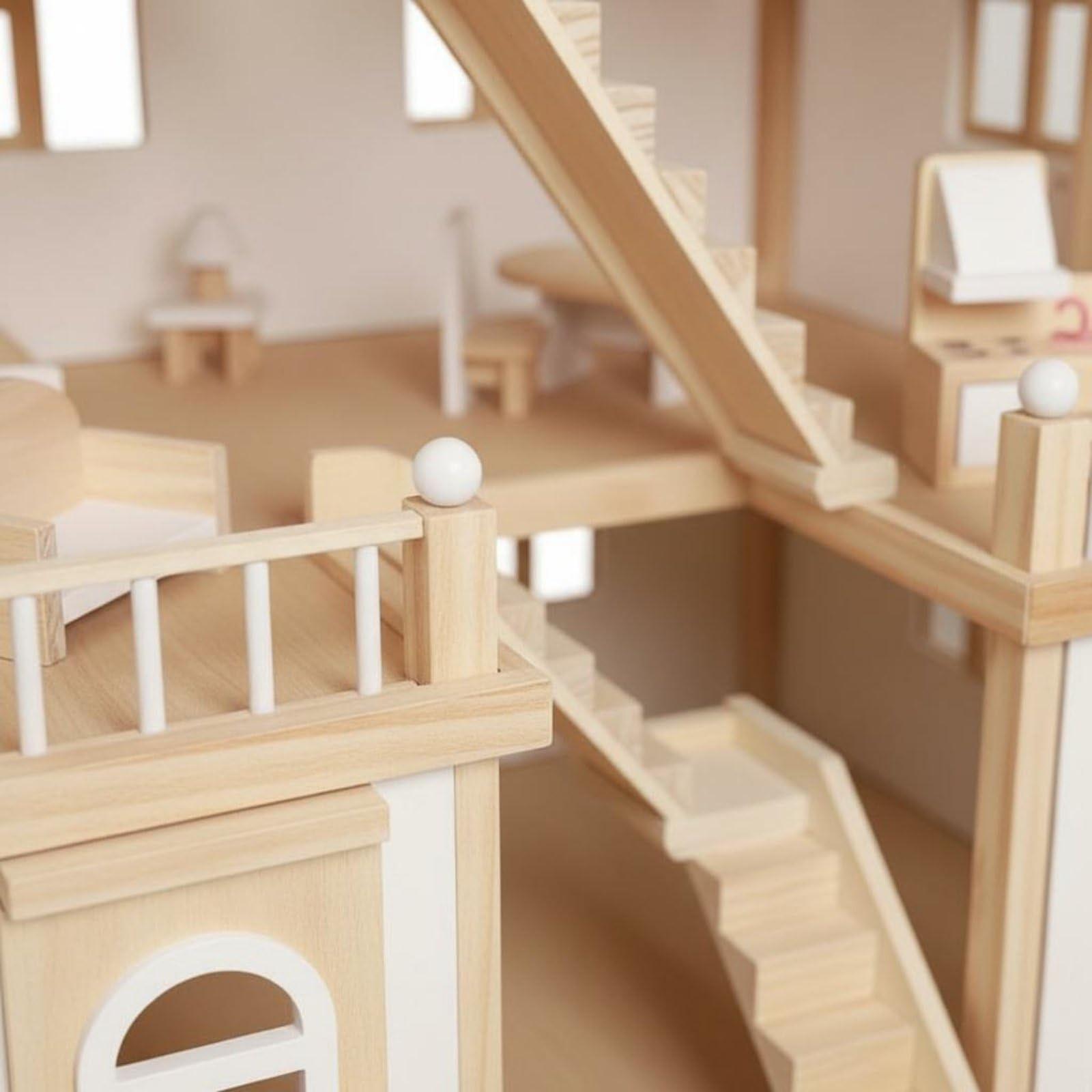 Casa Delle Bambole in Gioco Casa Principessa Casetta Giocoset per Bambini con Spazi Condivisibili E Componenti Apribili Adatta a Gioco Collaborativo, Bianco