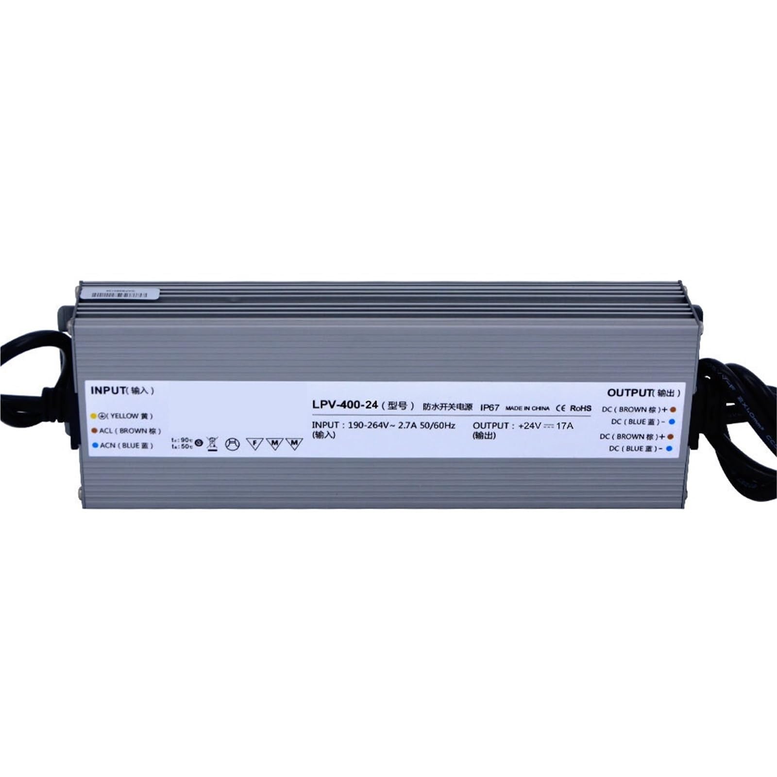FCARUMIQP LPV-400-24 400W 24V 16.7A IP67 Switching Power Supply 1Pcs